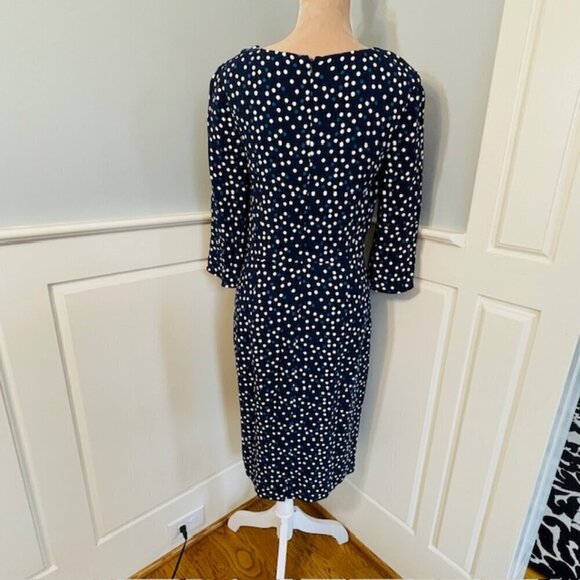 Boden Delia Pop Spot Formal Sheath Midi Career Dress Polka Dot 6R - Picture 6 of 10